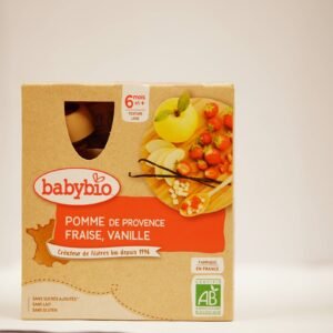 Babybio Compote Pomme Fraise Vanille 90g X4