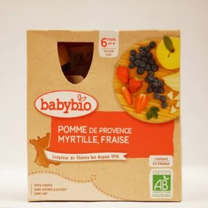 Babybio Compote Pomme Myrtille Fraise 4x90g