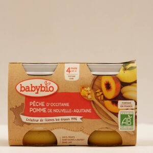 Babybio Puree Peche Pomme 130gx2