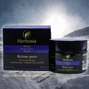 Herbosia – Shilajit | Résine Synergie Pure Shilajit 71% | Avec Costus Indien & Nigelle
